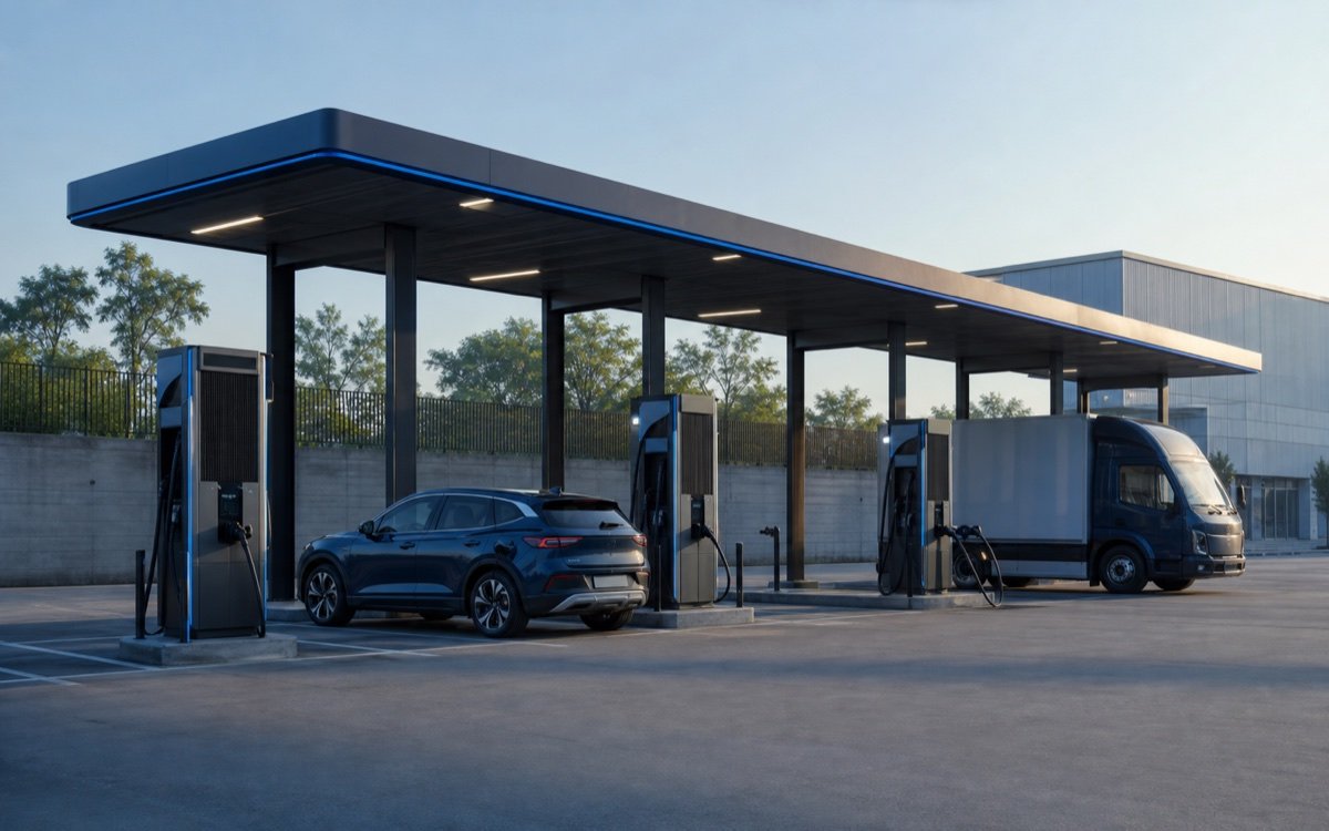 Multi-vehicle EV fast-charging network
